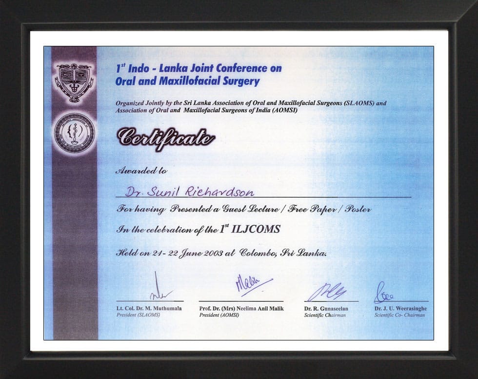 Certificate Colombo