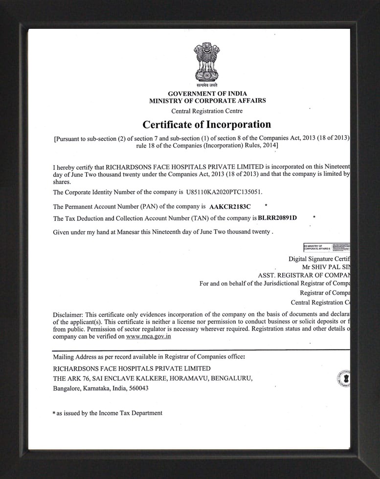 Certificate of Incorporation